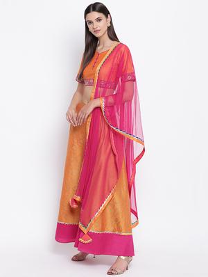 foil printed a-line lehenga choli with dupatta - 16637179 - Standard Image - 2