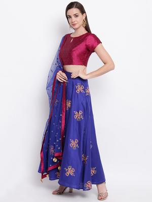 embroidered a-line lehenga choli & dupatta - 16637180 - Standard Image - 2