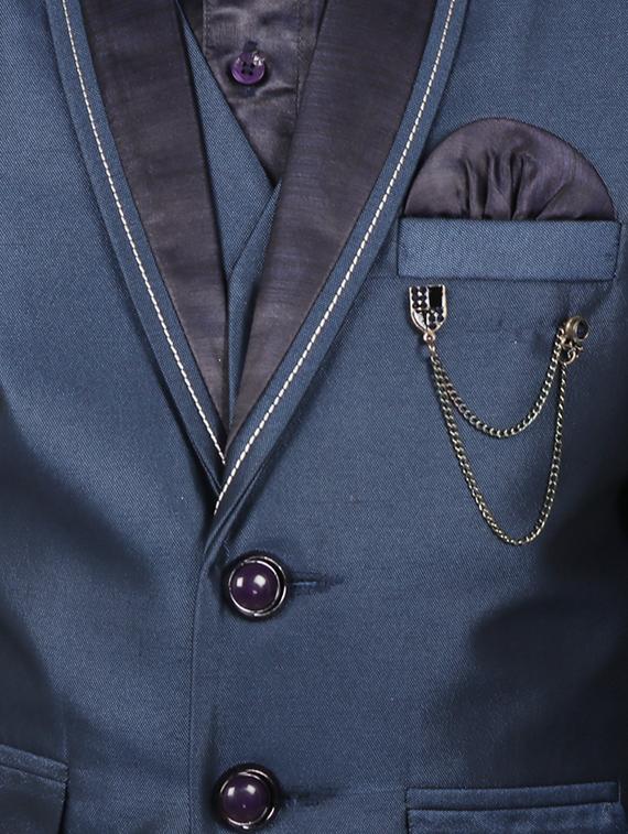 navy blue cotton suit set jackets & coat - 16637329 - Zoom Image - 5