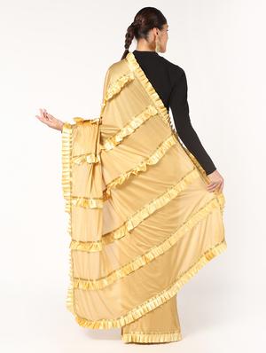 ruffled fusion saree with blouse - 16637554 - Standard Image - 2