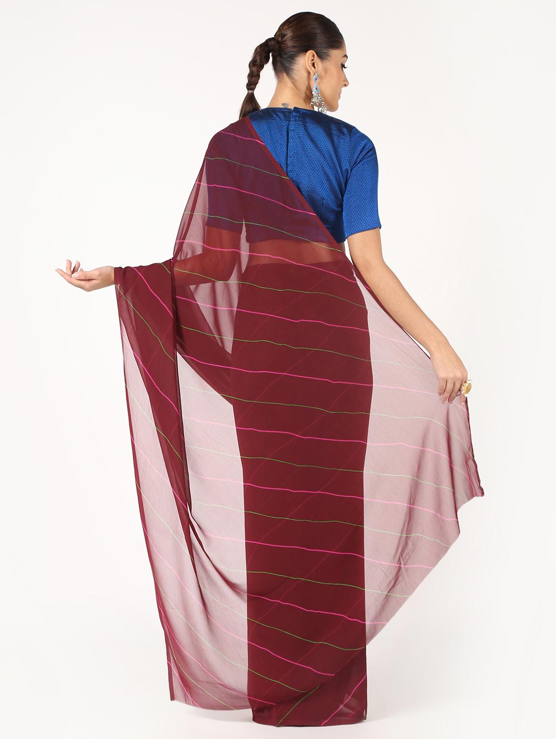 leheriya printed saree with blouse - 16637568 - Zoom Image - 2