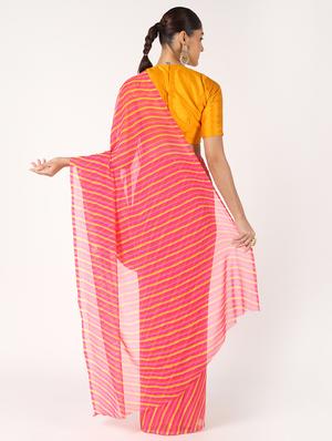 leheriya printed saree with blouse - 16637580 - Standard Image - 2