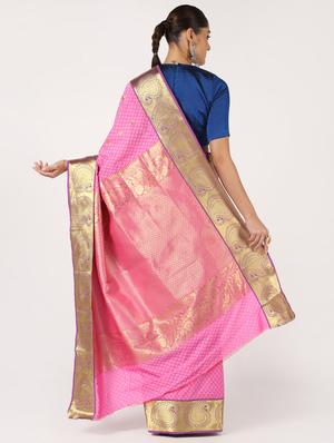 zari work kanjivaram saree with blouse - 16637591 - Standard Image - 2