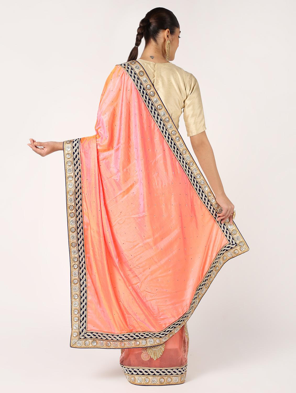 floral embellished saree with blouse - 16637626 - Zoom Image - 2
