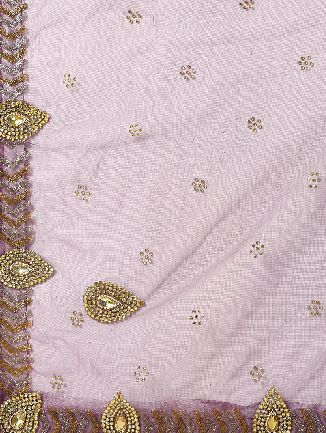 zardosi stone work saree with blouse - 16637636 - Zoom Image - 5