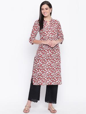 floral straight kurta - 16637669 - Standard Image - 2