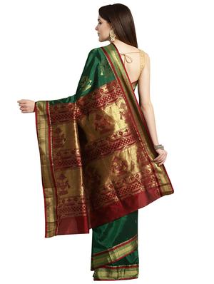 floral woven saree with blouse - 16637691 - Standard Image - 2