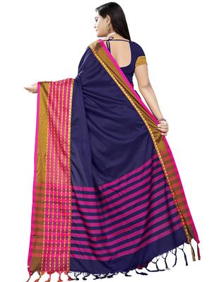 solid printed saree with blouse - 16637764 - Standard Image - 2