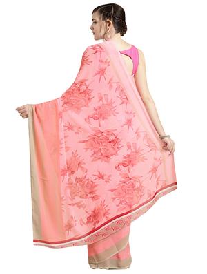 floral printed saree with blouse - 16637821 - Standard Image - 2