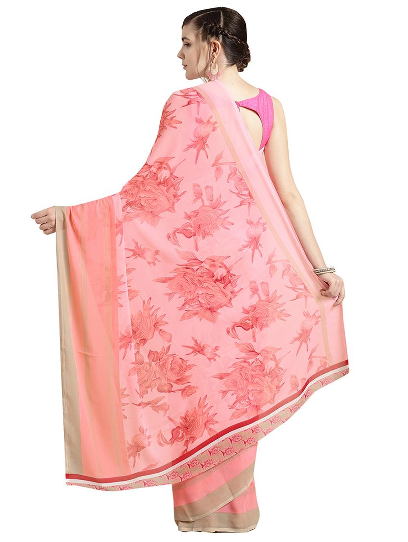 floral printed saree with blouse - 16637821 - Zoom Image - 2