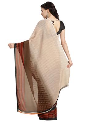 geometric printed saree with blouse - 16637838 - Standard Image - 2