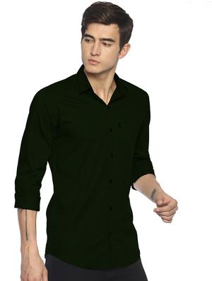 green solid casual shirt - 16637849 - Standard Image - 2
