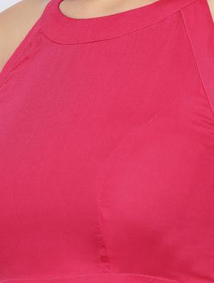 halter neck solid crop top - 16637904 - Standard Image - 5