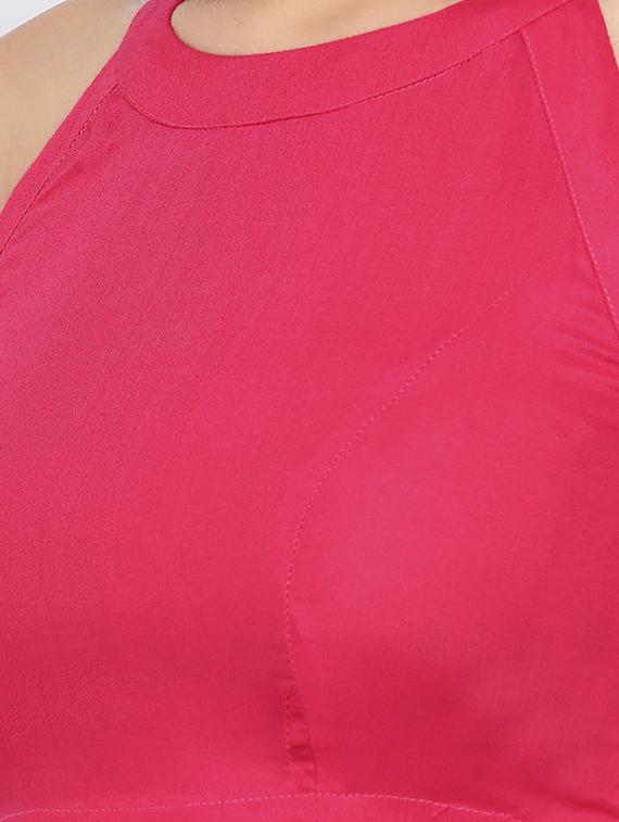 halter neck solid crop top - 16637904 - Zoom Image - 5