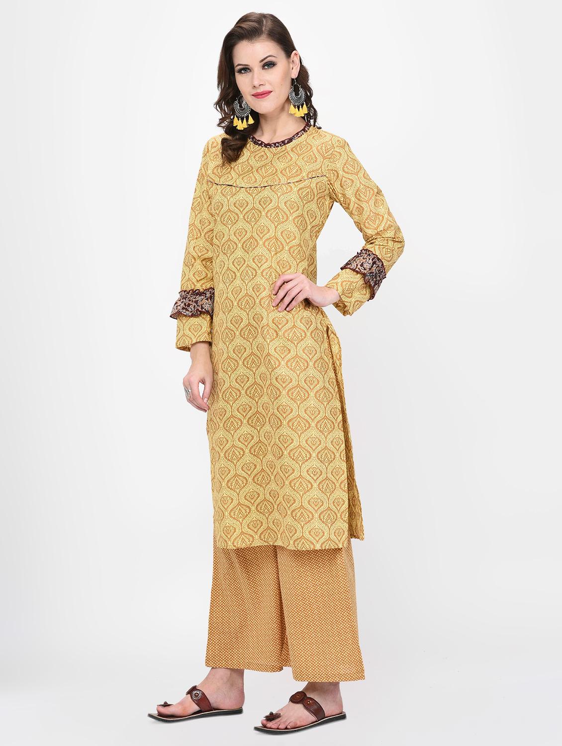 printed straight kurta - 16638018 - Zoom Image - 2