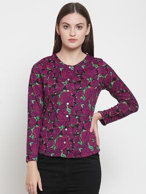 mandarin neck floral long sleeved top - 16638128 - Standard Image - 2