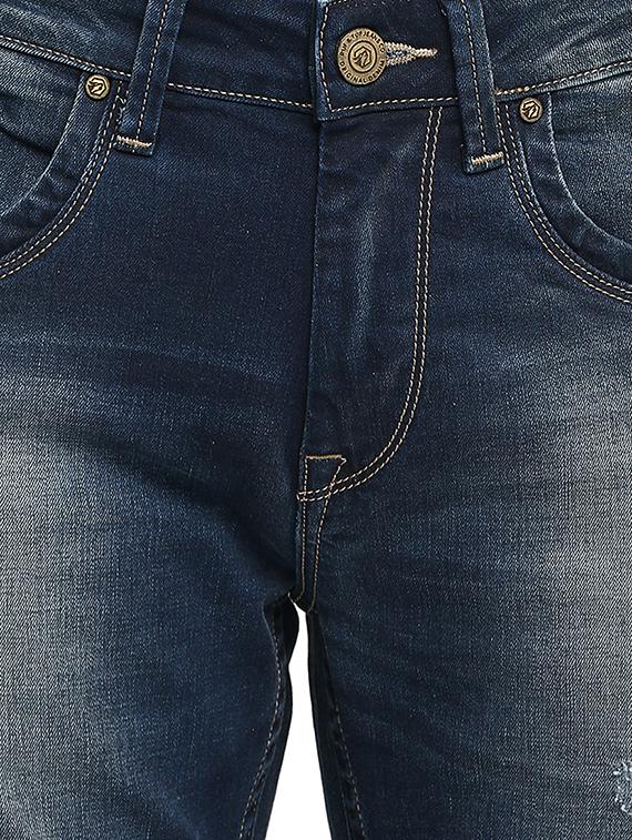 navy blue light washed ripped denim jeans - 16638335 - Zoom Image - 5