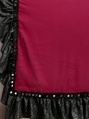 mirror work ruffled saree with blouse - 16640340 - Standard Image - 5