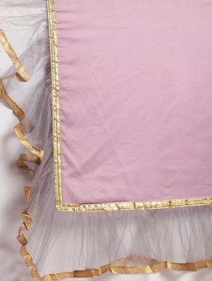 gota patti ruffled plain saree with blouse - 16640343 - Standard Image - 5