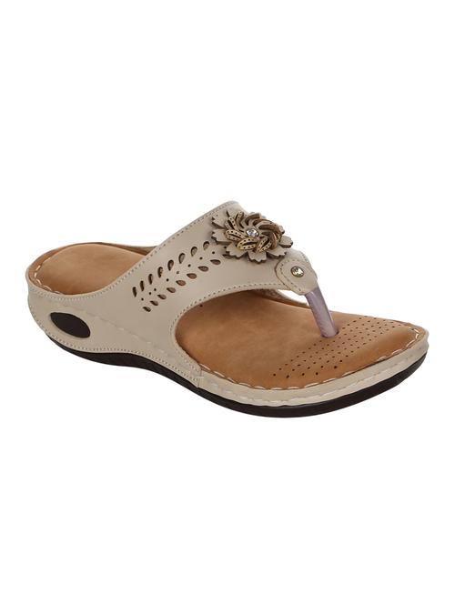 beige slippers flip flops - 16640358 - Standard Image - 1
