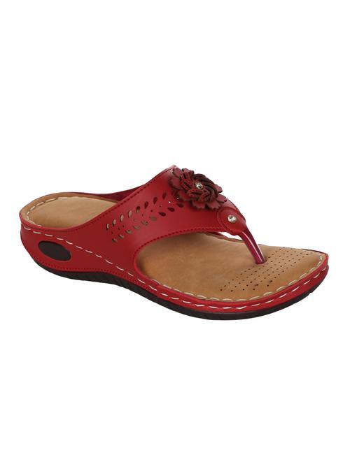 red slippers flip flops - 16640359 - Standard Image - 1