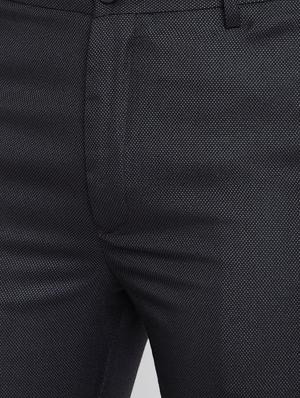 black textured flat front formal trouser - 16640406 - Standard Image - 5