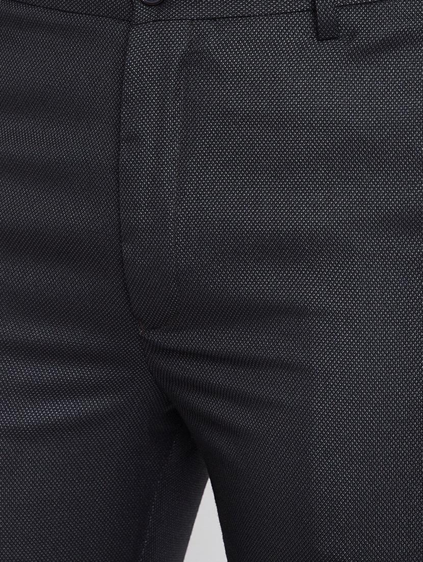 black textured flat front formal trouser - 16640406 - Zoom Image - 5