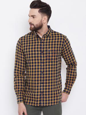 navy blue checkered casual shirt - 16640422 - Standard Image - 2