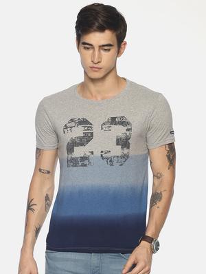 blue tie & dye chest print t-shirt - 16640815 - Standard Image - 2