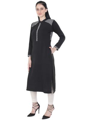 printed woolen straight kurta - 16640832 - Standard Image - 2