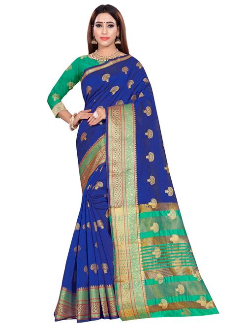 self-design woven saree with blouse - 16640880 - Very Small Image - 1