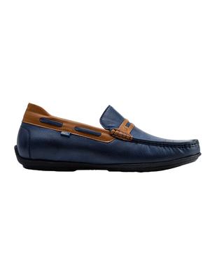 blue leatherette slip on loafers - 16641177 - Standard Image - 2