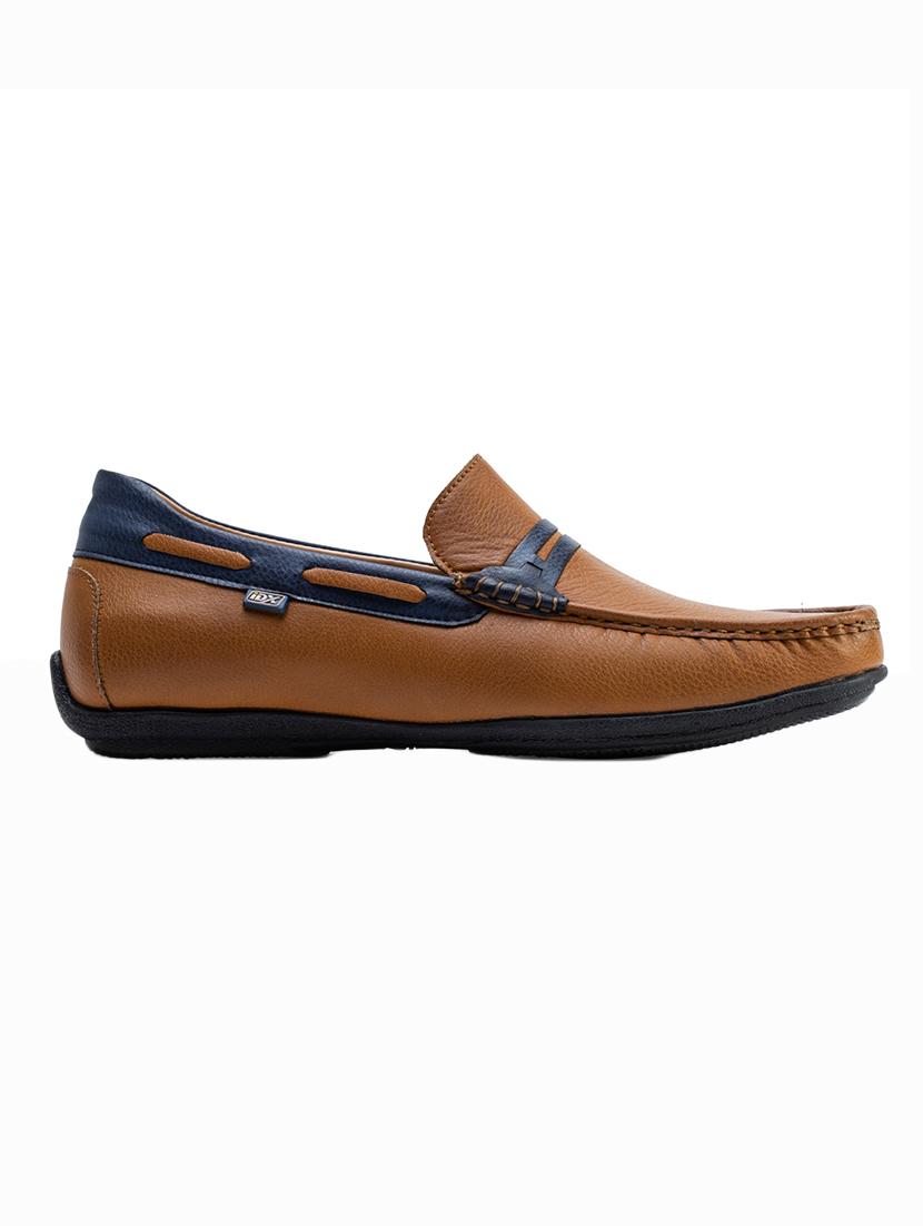 tan leatherette slip on loafers - 16641178 - Zoom Image - 2