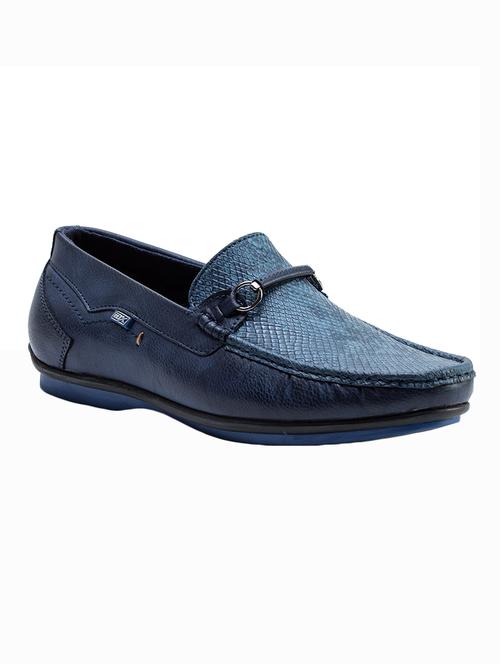 blue leatherette slip on loafers - 16641179 - Standard Image - 1