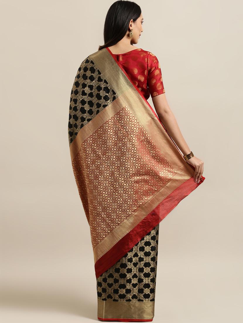 self-design banarasi saree with blouse - 16641208 - Zoom Image - 2