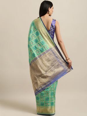 self-design banarasi saree with blouse - 16641236 - Standard Image - 2