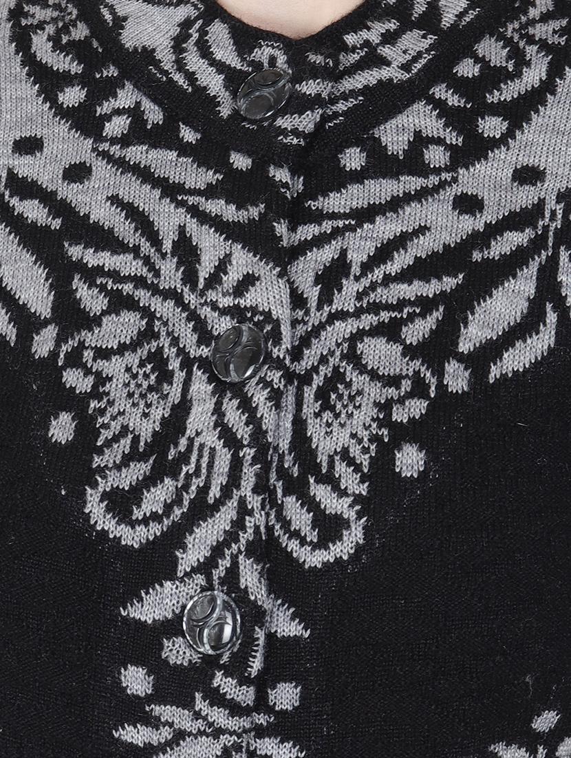 mandarin neck floral wool cardigan - 16641302 - Zoom Image - 5