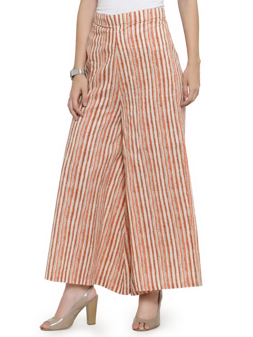 high rise striped palazzo - 16641482 - Zoom Image - 2