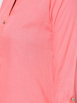 solid straight kurta - 16641607 - Standard Image - 5