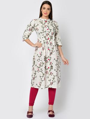 floral print a-line kurta - 16641612 - Standard Image - 2