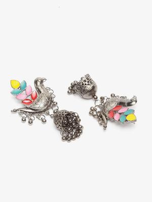 multi colored metal jhumka earring - 16641662 - Standard Image - 2
