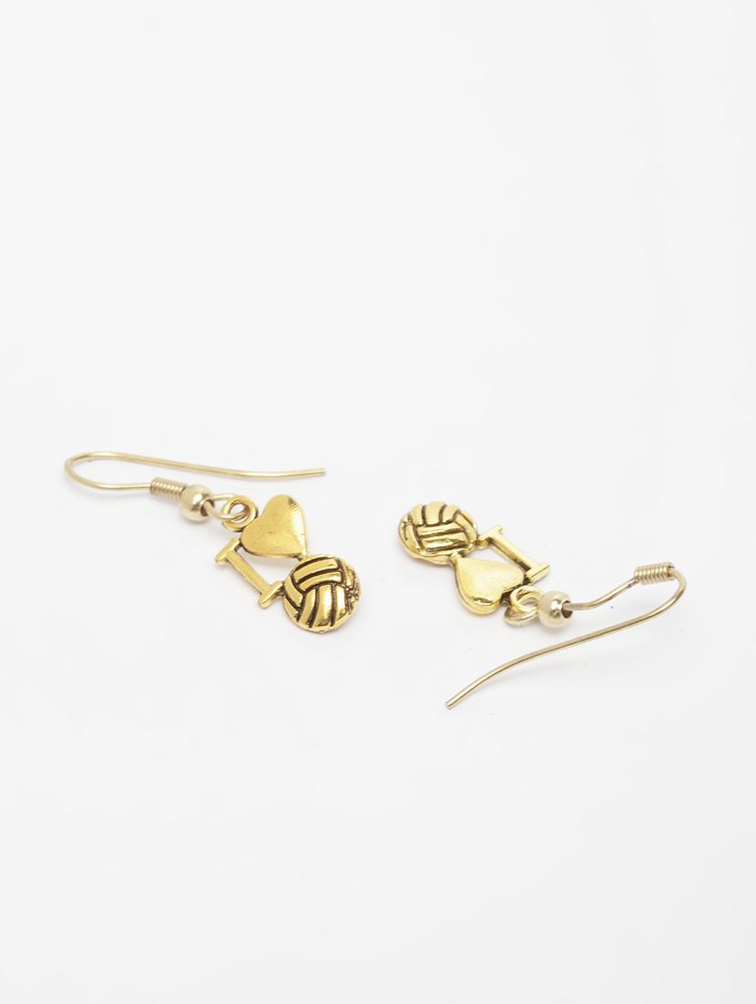 gold metal drop earring - 16641667 - Zoom Image - 2