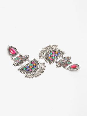 multi colored metal drop earring - 16641668 - Standard Image - 2