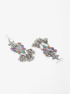 multi colored metal jhumka earring - 16641674 - Standard Image - 2