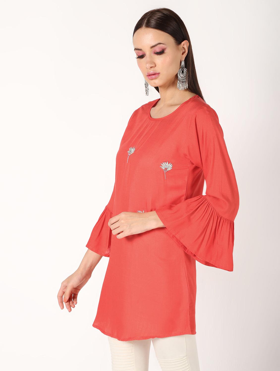 zari embroidered a-line kurti - 16641697 - Zoom Image - 2