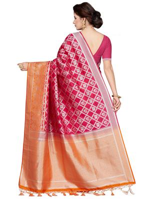 self-design woven saree with blouse - 16641746 - Standard Image - 2