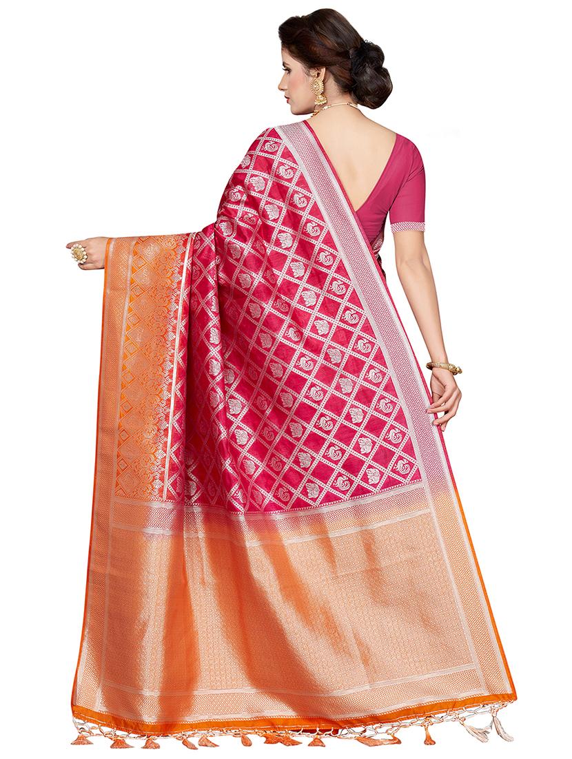self-design woven saree with blouse - 16641746 - Zoom Image - 2