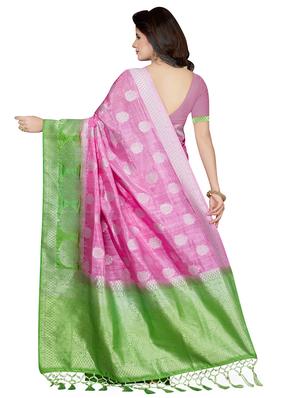 self-design woven saree with blouse - 16641752 - Standard Image - 2