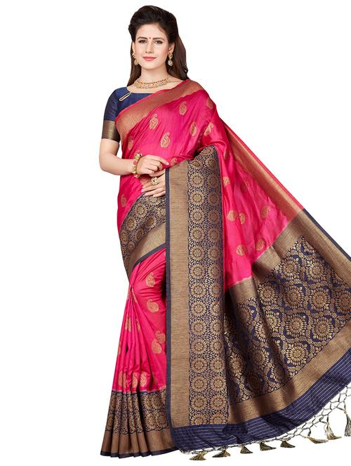 self-design woven saree with blouse - 16641753 - Standard Image - 1