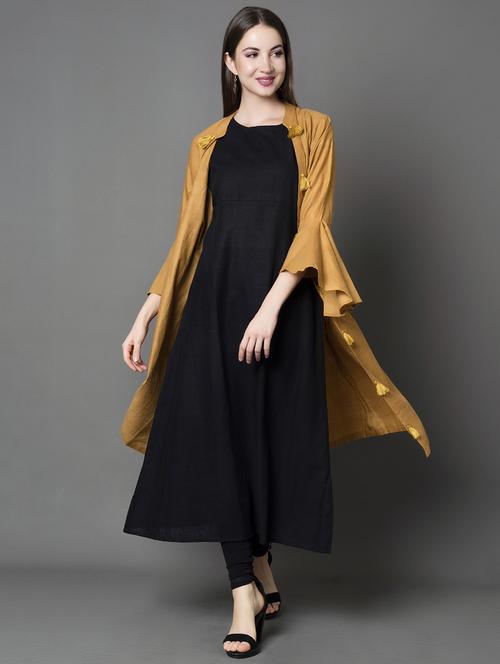 striped flared kurta with jacket - 16641915 - Very Small Image - 1